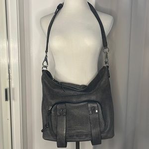 She+Lo crossbody next chapter hobo leather bag in grey